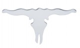 Chrome 3 1/4" X 6 5/8" Small Horn Skull Cutout - Welded Stud