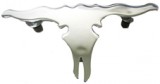 Chrome 3 1/4" X 6 5/8" Small Horn Skull Cutout - Double Sided Tape