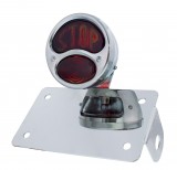 (B0X) "Bobber" Style "1928 Duo Lamp" Tail Light With Red "Stop" Glass Lens - Horizontal