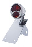 (B0X) "Bobber" Style "1928 Duo Lamp" Tail Light With Red "Stop" Glass Lens - Vertical