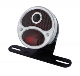 (B0X) Black "1928 Duo Lamp" Tail Light With Red Glass Lens & Blue Dot