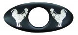 (2/Card) Glossy Chicken Key Hole Guard - Black