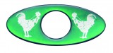 (2/Card) Glossy Chicken Key Hole Guard - Green