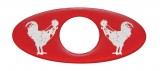 (2/Card) Glossy Chicken Key Hole Guard - Red