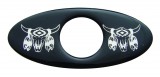 (2/Card) Glossy Cow Skull Key Hole Guard - Black
