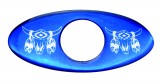 (2/Card) Glossy Cow Skull Key Hole Guard - Blue