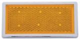 3 1/2" X 1 2/3" Rectangular Quick Mount Reflector W/ Chrome Bezel - Amber