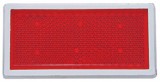 3 1/2" X 1 2/3" Rectangular Quick Mount Reflector W/ Chrome Bezel - Red