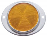 3 3/16" Round Reflector W/ Aluminum Mounting Base - Amber