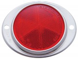 3 3/16" Round Reflector W/ Aluminum Mounting Base - Red