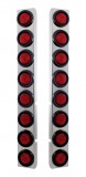(2/Bulk) Stainless Steel Peterbilt 16 Light Cutout Rear Air Cleaner Light Bracket W/ 2" Incandescent Flat Light - Red