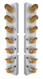 (2/Bulk) Stainless Steel Peterbilt 14 Light Cutout Front Air Cleaner Light Bracket W/ Medium Glass Watermelon Light W/ Visor - Amber