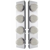 (2/Bulk) Stainless Steel Peterbilt 16 Led Cutout Air Cleaner Light Bracket W/ 17 Amber Led Watermelon Cab Light - Clear Lens