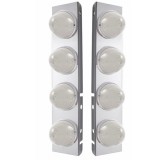 (2/Bulk) Stainless Steel Peterbilt 16 Led Cutout Air Cleaner Light Bracket W/ 17 Amber Led Beehive Cab Light - Clear Lens