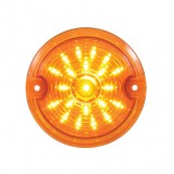 21 Led 3 1/4" Round Harley Davidson Signal Light With 1156 Plug - Amber / Amber Lens