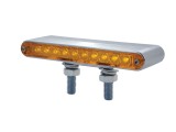 10 Amber/Red Chrome Plastic 6 1/2" Double Face Light Bar - Amber/Red Lens