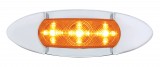 3 Led Peterbilt Marker Lights W/ Chrome Plastic Bezels - Amber