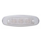 15 Amber Led Peterbilt Clearance/Marker Light W/ Chrome Steel Bezel - Clear Lens