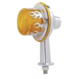 13 Amber Led Honda Light W/ 2 1/8" Arm & Flame Bezel - Amber Lens