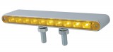 10 Amber/Red Chrome Plastic 9" Double Face Light Bar - Amber/Red Lens
