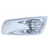 Chrome Plastic Kenworth T660 Front Bumper Light Bezel Without Light Hole - Driver