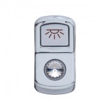 Chrome Plastic "Cab Light" Rocker Switch Cover W/ Diamond - Clear