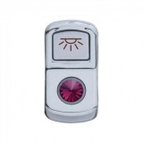 Chrome Plastic "Cab Light" Rocker Switch Cover W/ Diamond - Purple