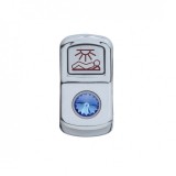 Chrome Plastic "Sleeper Light" Rocker Switch Cover W/ Diamond - Blue