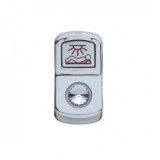 Chrome Plastic "Sleeper Light" Rocker Switch Cover W/ Diamond - Clear