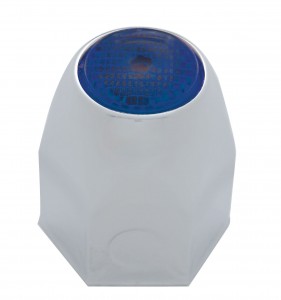 Chrome 1 1/2" X 2" Nut Cover W/ Reflector - Blue