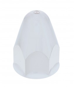 Chrome Plastic 1 1/2" X 2 3/4" Slotted Bullet Push-On Nut Cover