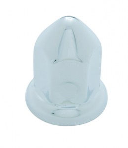 Chrome 33Mm X 2 3/8" Pointed Nut Cover W/ Flange