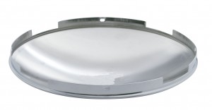 Chrome Economy 4 Even Notch Front Dome Hub Cap - 7/16" Lip