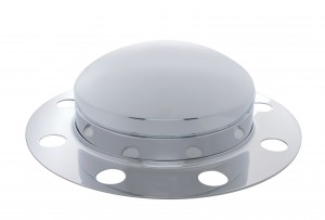 Chrome Front 3Pc. Axle Cover W/ Hubdometer Hub Cap - 8 Holes Uni-Mont Ring