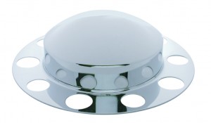Chrome Front 2Pc. Axle Cover - Steel Ring