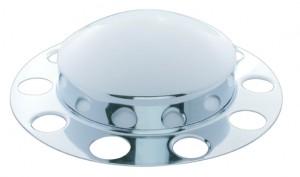 Chrome Front 2Pc. Axle Cover - Aluminum Ring