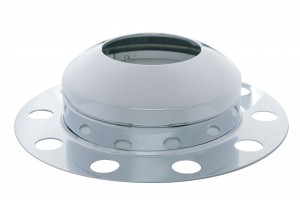 Chrome Front 2Pc. Axle Cover W/ Hubdometer Hub Cap - Uni-Mount