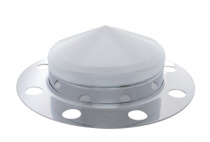 Chrome Front 3Pc. Axle Cover W/ Pointed Hub Cap - 8 Holes Uni-Mount