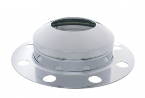 Chrome Front 3Pc. Axle Cover W/ Hubdometer Hub Cap - 8 Holes Uni-Mount