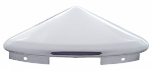 Chrome 4 Even Notch Front Pointed Hub Cap - 7/16" Lip