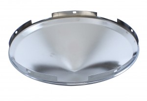 Chrome 5 Even Notch Front Pointed Hub Cap - 7/16" Lip