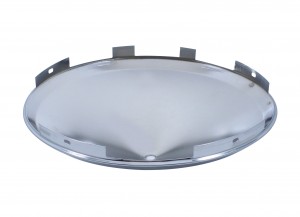 Chrome Universal Front Hub Cap With Spinner Hole - 7/16" Lip