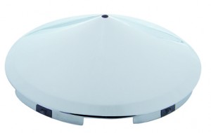 Chrome 5 Even Notch Front Hub Cap W/ Spinner Hole - 7/16" Lip