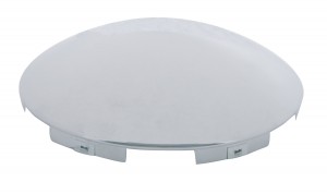 Chrome 6 Even Notch Front Hub Cap - Dome Style