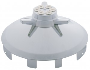 Chrome 4 Even Notch Front Hub Cap W/ Gun Cylinder Spinner - 1" Lip