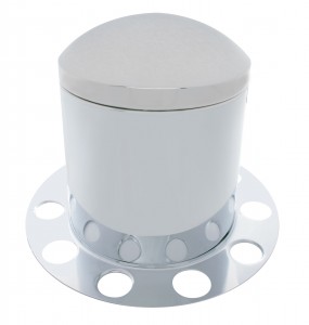 Chrome Rear 3Pc. Axle Cover - Aluminum Ring