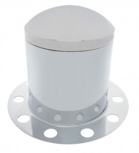 Chrome Rear 3Pc. Axle Cover - 10 Holes Uni-Mount Ring