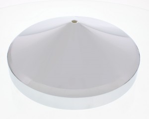 Chrome 8" Rear Pointed Hub Cap W/ Spinner Hole