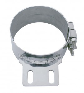 Stainless Steel 6" Butt Joint Exhaust Clamp W/ Straight Bracket