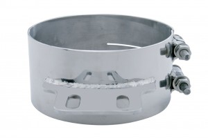 Stainless Steel 7" Butt Joint Exhaust Clamp W/ Straight Bracket